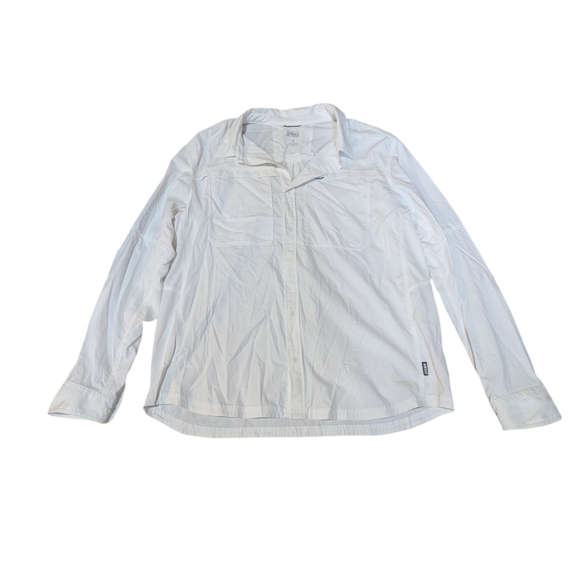 REI CoOp Shirt Performance Long Sleeve Button Up XL White Trail Hiking Gorpcore - Picture 1 of 10